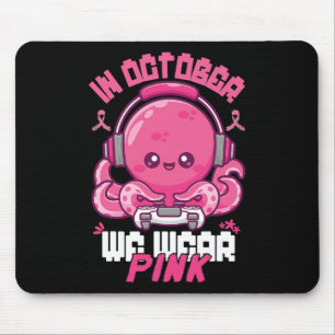 October We Wear Pink Breast Cancer Gaming Kids Boy Mouse Mat