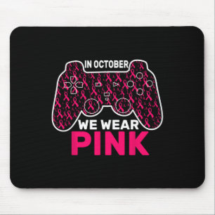 October We Wear Pink Breast Cancer Gaming Kids Tod Mouse Mat