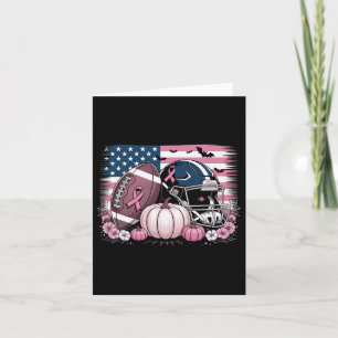 October We Wear Pink Footll Breast Cancer Awarenes Card