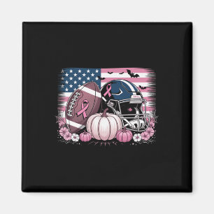 October We Wear Pink Footll Breast Cancer Awarenes Magnet