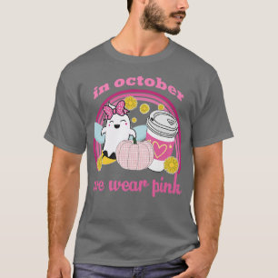 October We Wear Pink Ghoul & coffee Breast Cancer T-Shirt