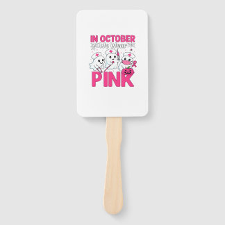 October We Wear Pink Nurse Breast Cancer Awareness Hand Fan