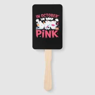 October We Wear Pink Nurse Breast Cancer Awareness Hand Fan