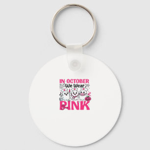 October We Wear Pink Nurse Breast Cancer Awareness Key Ring