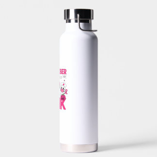 October We Wear Pink Nurse Breast Cancer Awareness Water Bottle