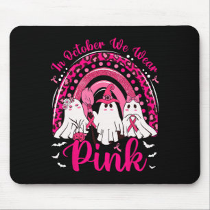 October We Wear Pink Nurse Ghost Breast Cancer Hal Mouse Mat