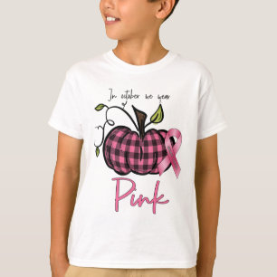 October We Wear Pink Pumpkin Breast Cancer Awarene T-Shirt