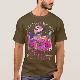 October We Wear Pink Pumpkin Moon Night Ribbon Wit T-Shirt