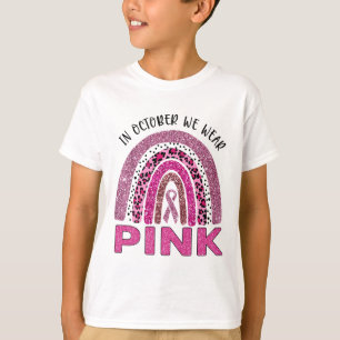 October We Wear Pink Rainbow Breast Cancer Awarene T-Shirt