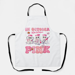 October Wear Pink Boo Nurse Halloween Costumes Wom Apron