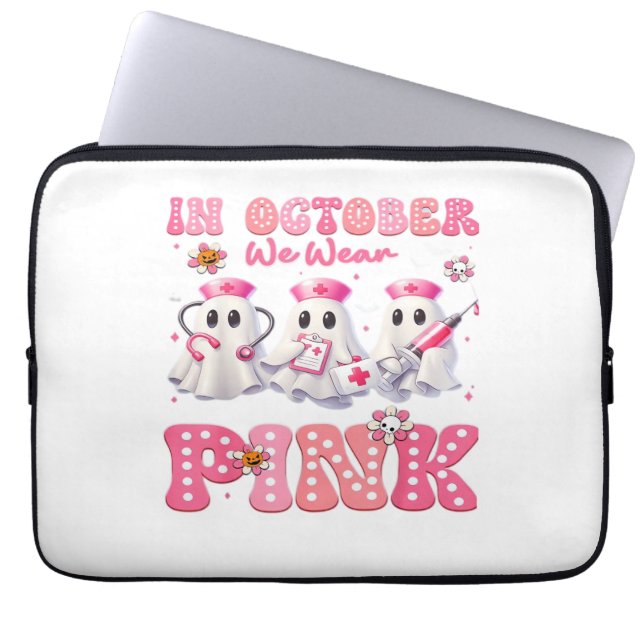 October Wear Pink Boo Nurse Halloween Costumes Wom Laptop Sleeve (Front)