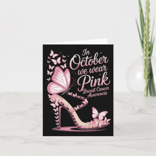 October Wear Pink Breast Cancer Support Awareness Card