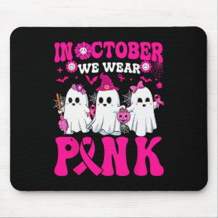 October Wear Pink Breast Cancer Warrior Ghost Hall Mouse Mat