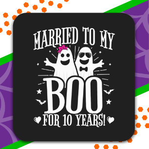 October Wedding Anniversary Funny 10th Anniversary Square Sticker