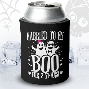 October Wedding Anniversary Funny 2nd Anniversary Can Cooler