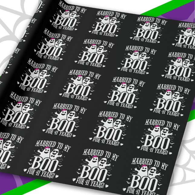 October Wedding Anniversary Funny 41st Anniversary Wrapping Paper (Creator Uploaded)