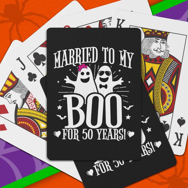 October Wedding Anniversary Funny 50th Anniversary Playing Cards (Creator Uploaded)