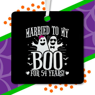 October Wedding Anniversary Funny 54th Anniversary Metal Tree Decoration