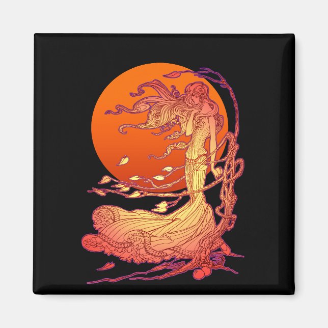 October Wind Square Magnet (Front)