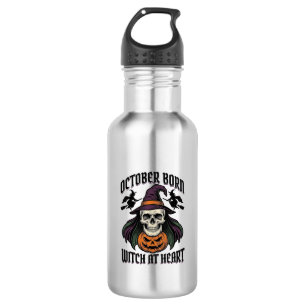 October Witch Shirt Vintage Halloween Birthday Des 532 Ml Water Bottle