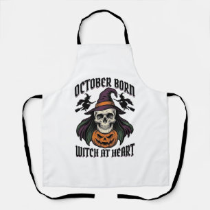 October Witch Shirt Vintage Halloween Birthday Des Apron