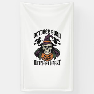 October Witch Shirt Vintage Halloween Birthday Des Banner