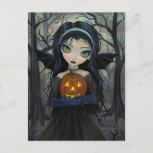 October Woods Gothic Vampire Halloween Postcard