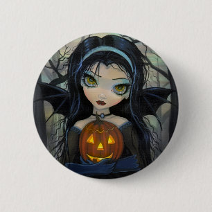 October Woods Vampire Big-Eye Halloween Button