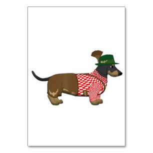 Octoberfest 2018 - Funny German Dachshund Costume Table Number