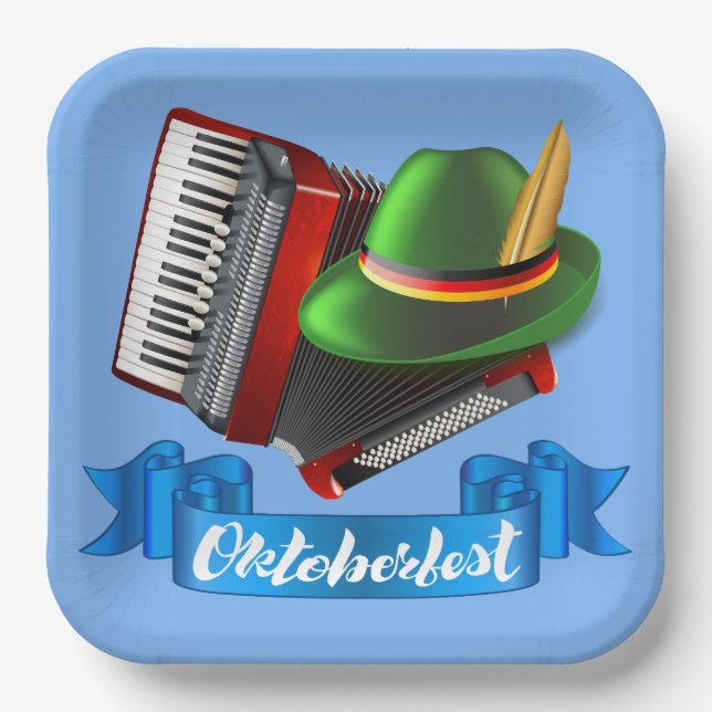 Octoberfest Accordion   Paper Plate (Front)