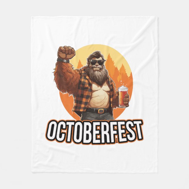 Octoberfest Bigfoot  Fleece Blanket (Front)