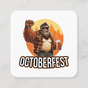 Octoberfest Bigfoot  Square Business Card