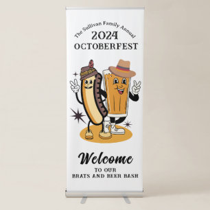 Octoberfest Brats and Beer Fall Party Retro Retractable Banner
