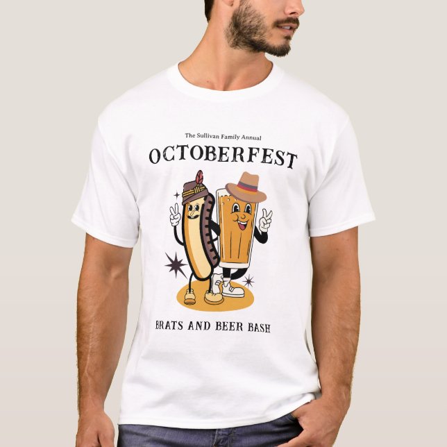 Octoberfest Brats Beer Fall Party Retro Men's T-Shirt (Front)