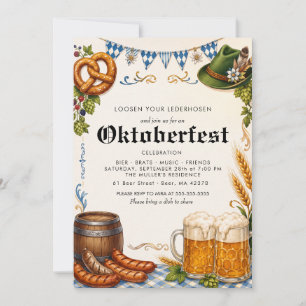 Octoberfest German festival Beer Bavarian Invitation