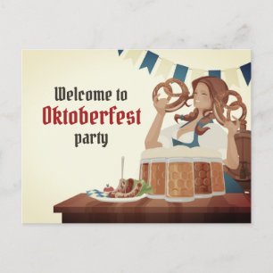 Octoberfest Party invitation Postcard