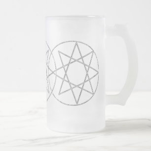 Octogram In Grey Frosted Glass Beer Mug