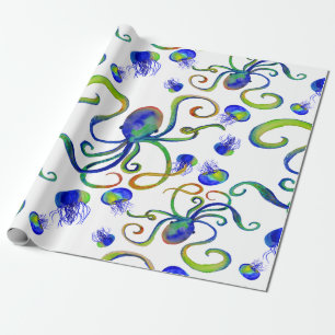 OctoJelly Sea Creature Customisable Wrapping Paper