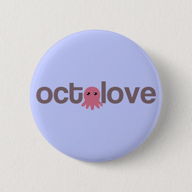 Octolove 6 Cm Round Badge (Front)