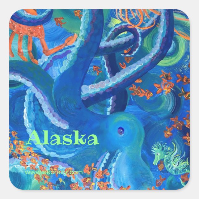 Octopacifica _ALASKA square Sticker (Front)