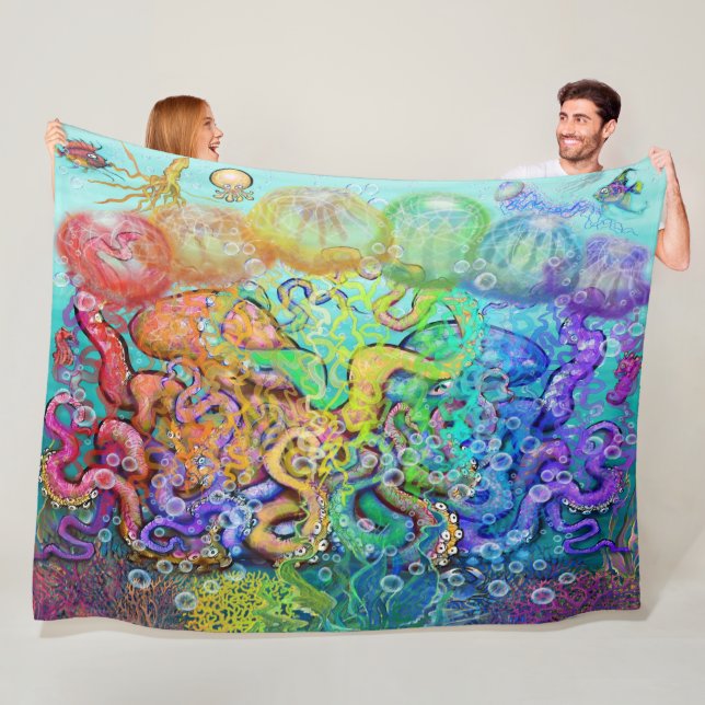 Octopi Fleece Blanket (In Situ)