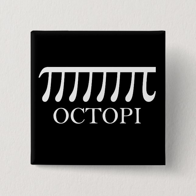 Octopi - Funny Pi Octopus Math 15 Cm Square Badge (Front)
