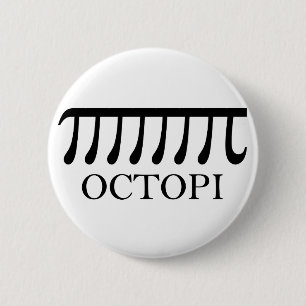 Octopi - Funny Pi Octopus Math 6 Cm Round Badge
