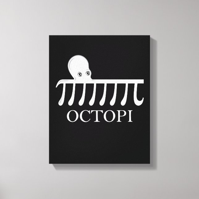 Octopi - Funny Pi Octopus Math Canvas Print (Front)