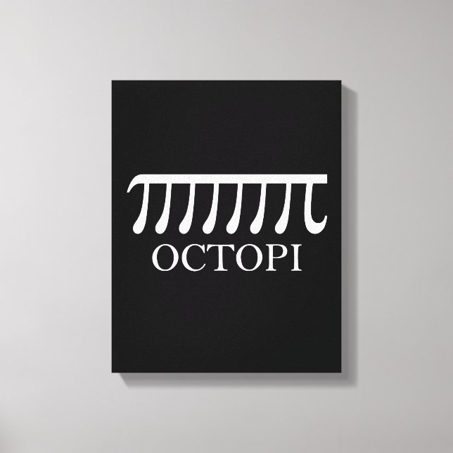 Octopi - Funny Pi Octopus Math Canvas Print (Front)