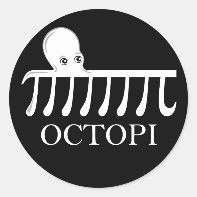 Octopi - Funny Pi Octopus Math Classic Round Sticker (Front)