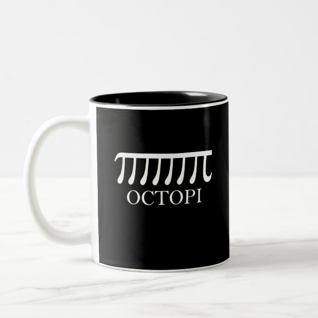 Octopi - Funny Pi Octopus Math Two-Tone Coffee Mug (Left)