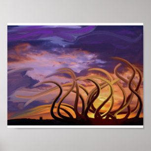 Octopi in the sky poster