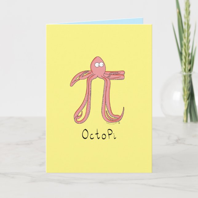 Octopi Octopus Pi Day Funny Greeting Card (Front)
