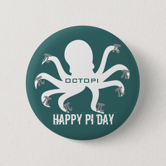 Octopi Pi Day 6 Cm Round Badge (Front)